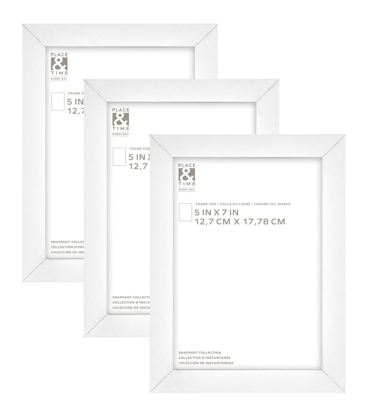 5" x 7" Snapshot Wood & Glass Wall Picture Frames 3pk by Place & Time