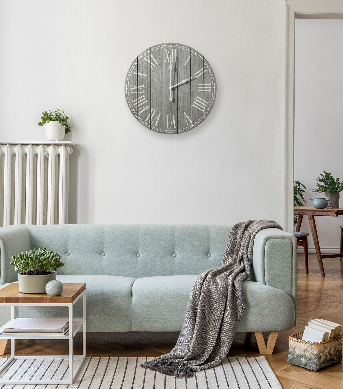All The Rages Wood Plank 23" Large Rustic Coastal Wall Clock