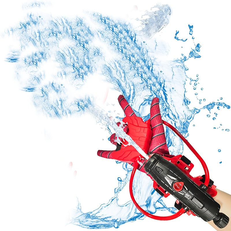 Ensemble de pistolets à eau de super-héros - Gants rouges et pistolet à eau, idéal pour la piscine, la plage et les combats d'eau en plein air, jouet aquatique amusant | Design amusant | Plastique durable
