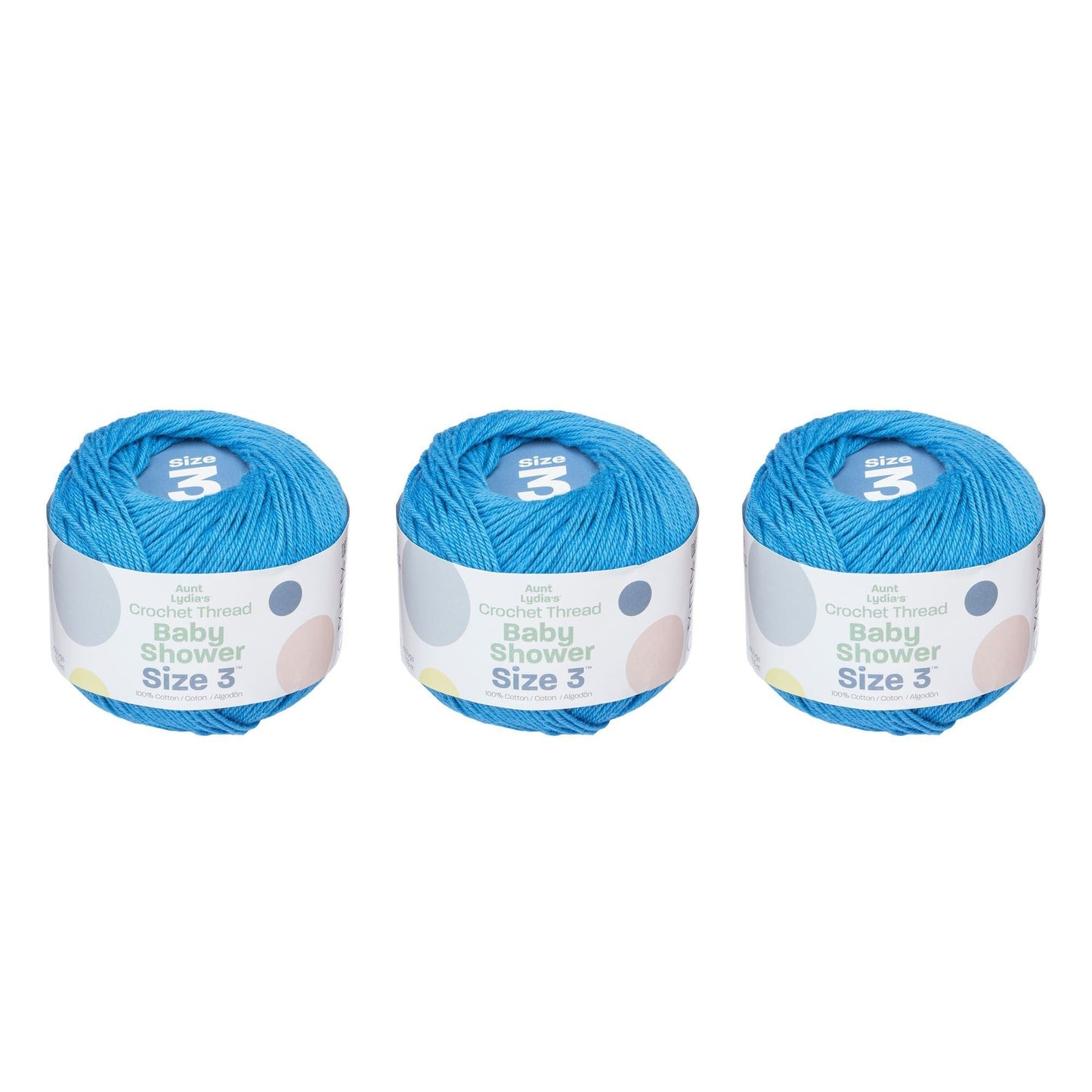 AL Baby Shower Crochet Thread Size 3 (3 Pack) - Clearance shades