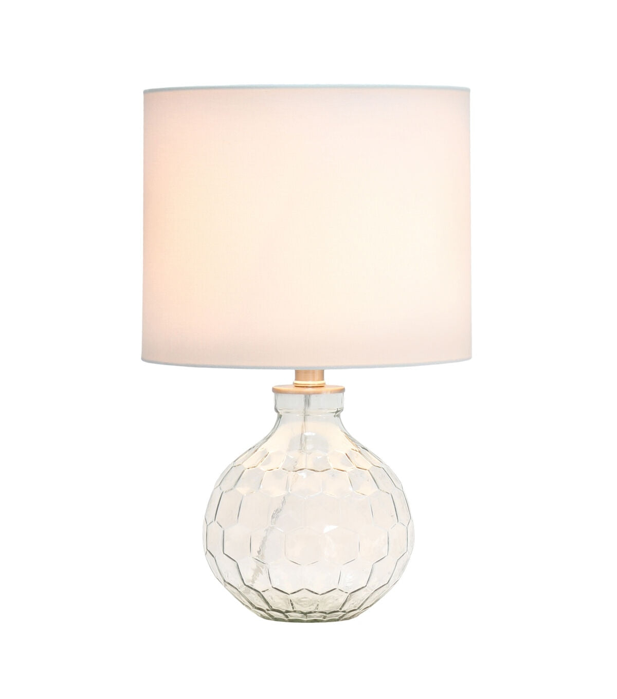 All The Rages 17.75" Clear Honeycomb Glass Table Lamp With White Shade