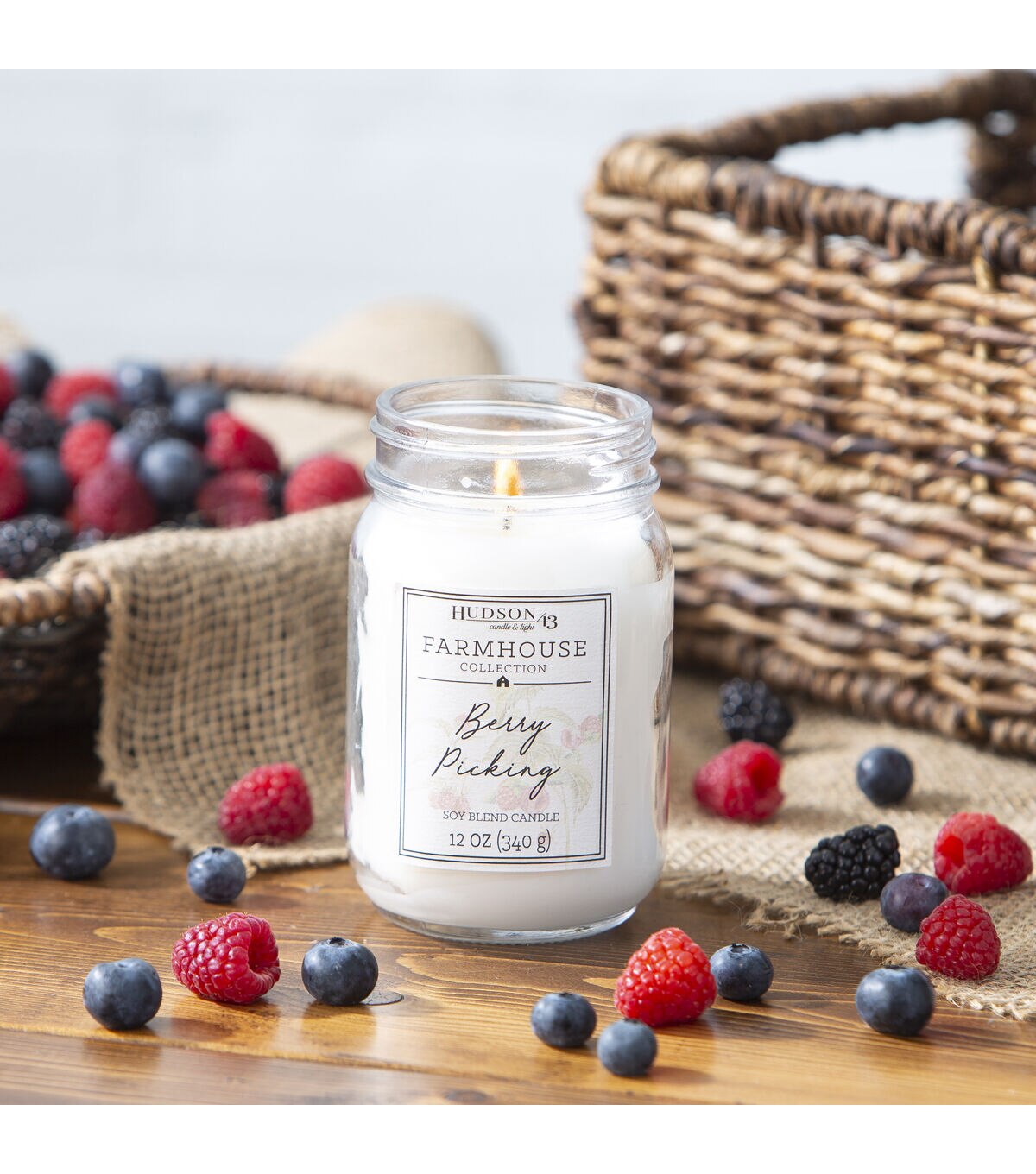 12oz Berry Picking Scented Jar Candle by Hudson 43