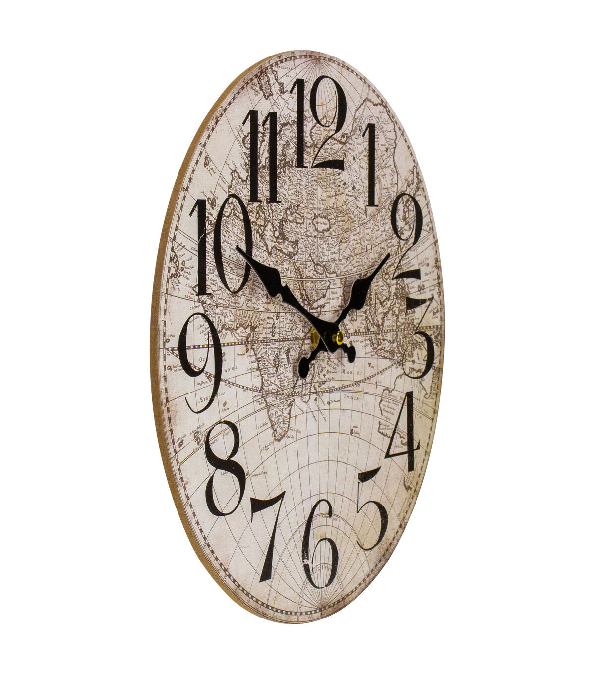 Northlight 12" Ivory Battery Operated Round Clock with Globe Design