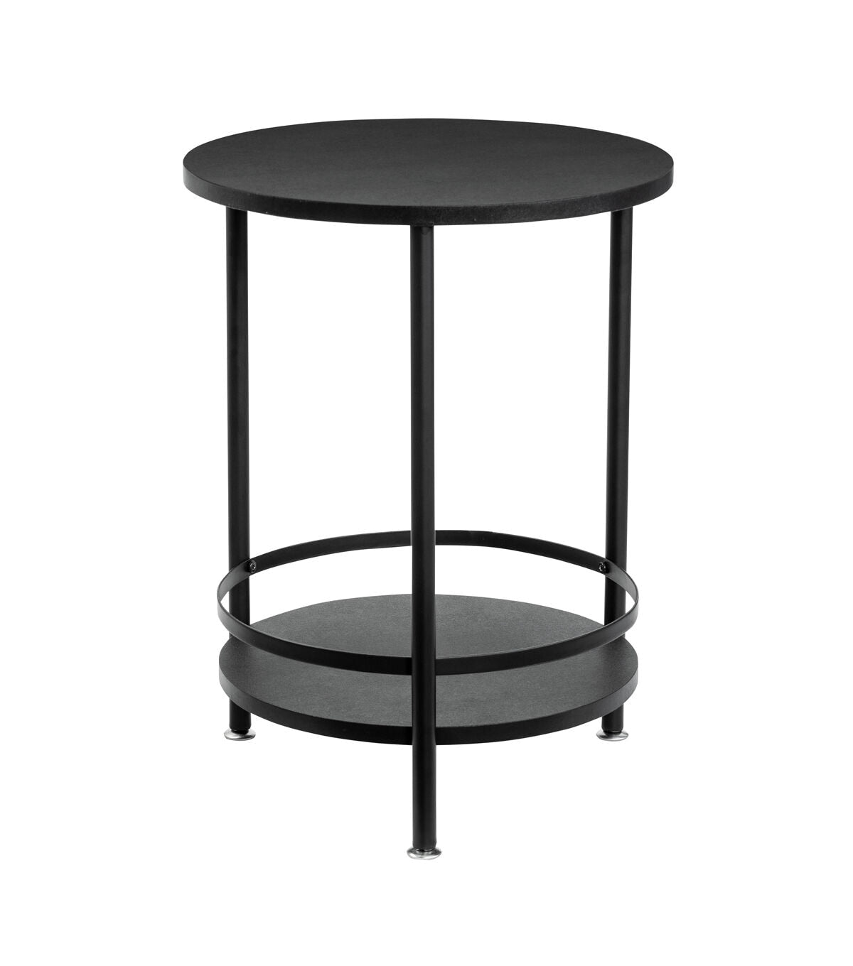 Honey Can Do 2 Tier Round Side Table Black