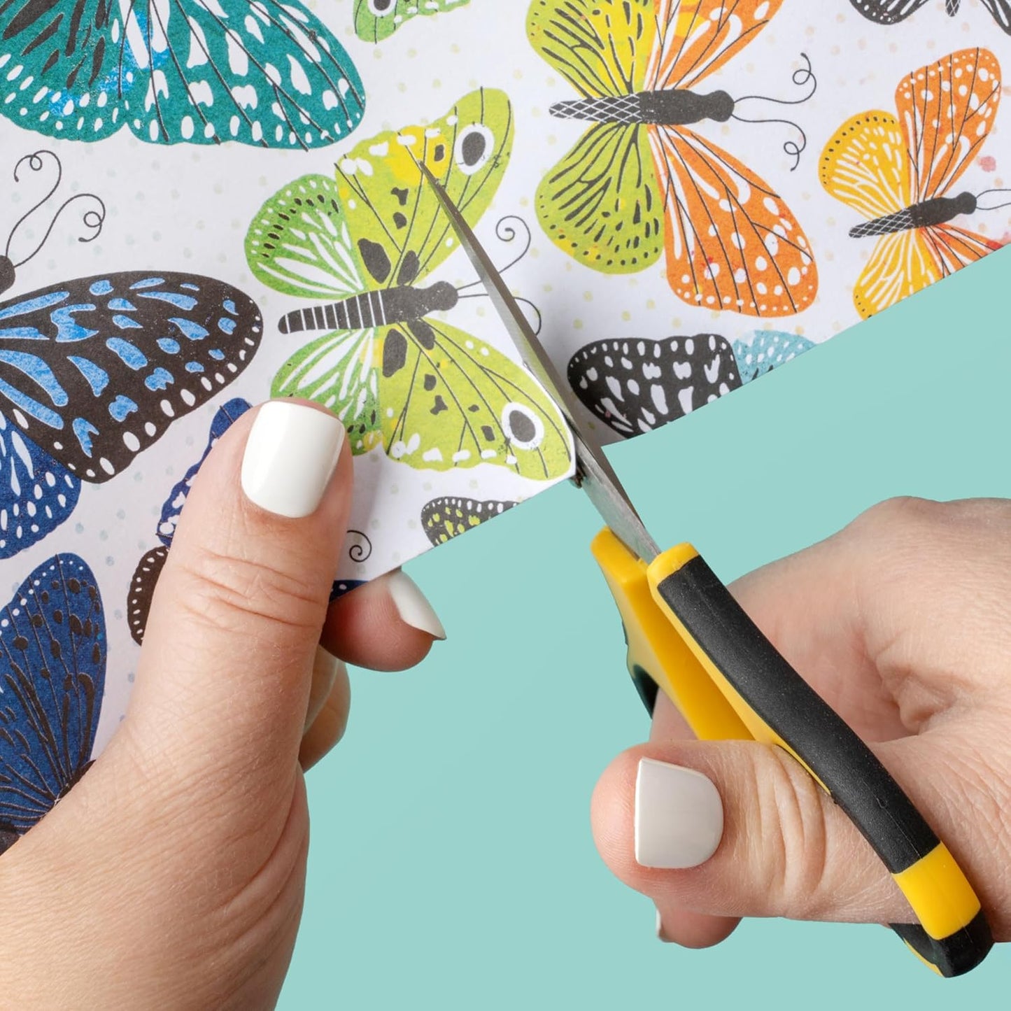 EK Tools Cutter Bee Precision Craft Scissors, Small, Yellow and Black, Package Includes 1 Ergonomic Scissor and 1 Protective Safety Cover, For Cutting, Paper, Herbs, and More