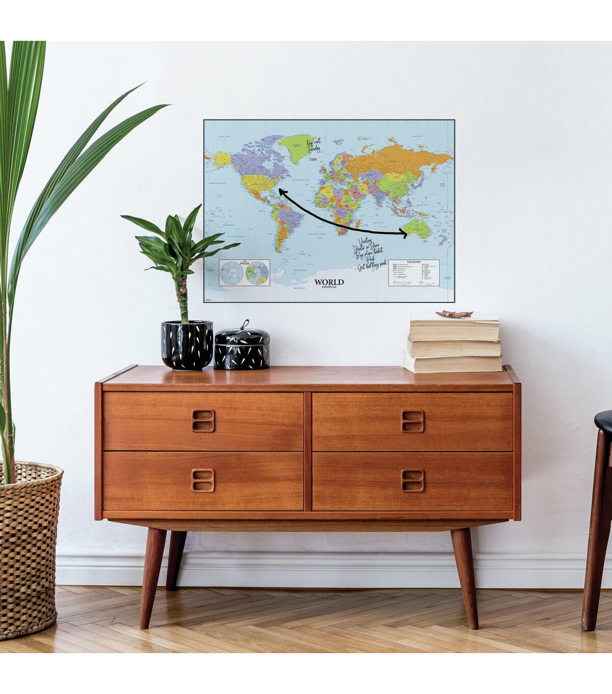 RoomMates Dry Erase Map Of The World Giant Decal