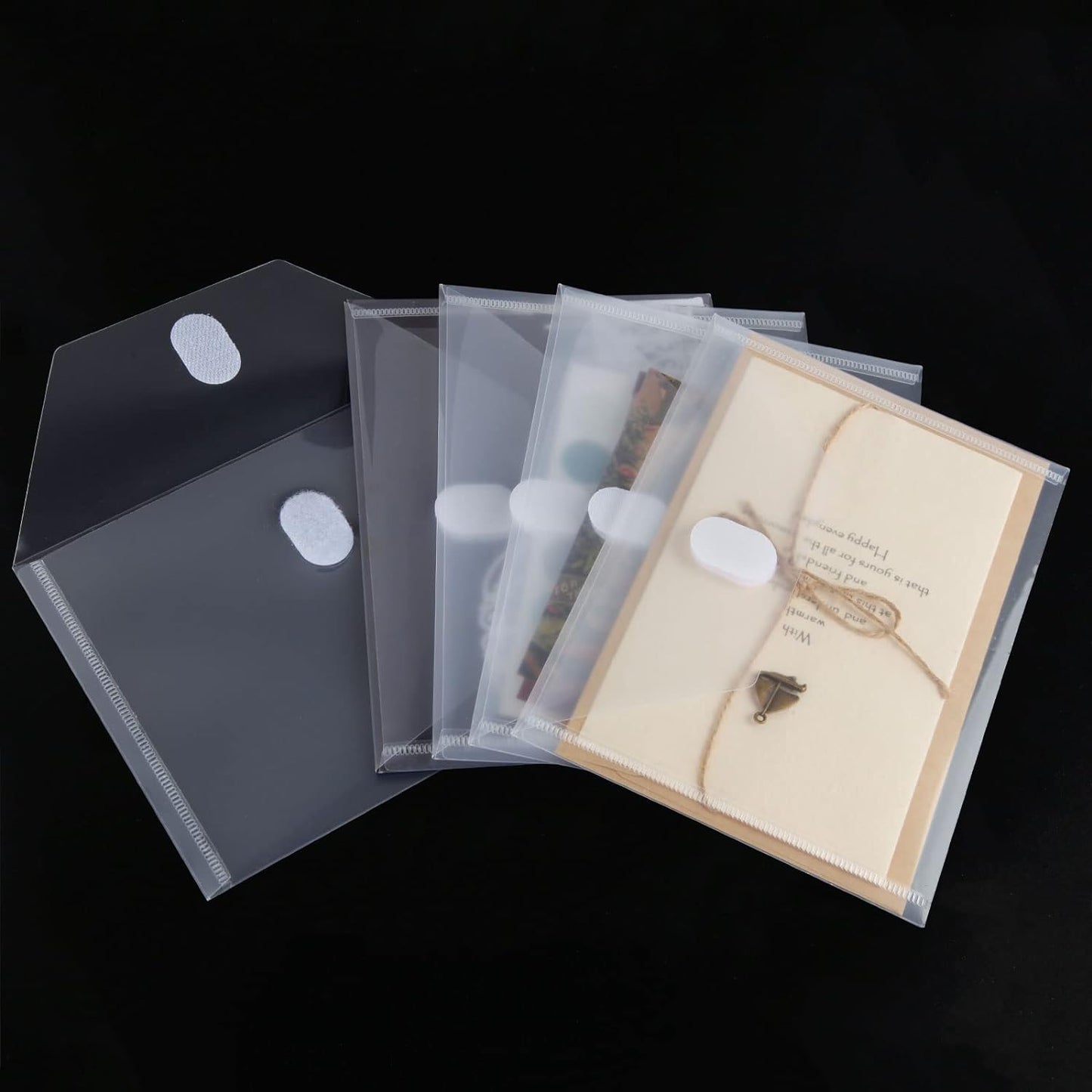 24 Pack Large Clear Die & Stamp Storage Bag Transparent Plastic Folders for Cutting Dies Stencil Embossing Crafts for DIY Scrapbooking Paper Card Craft Organizer Holder