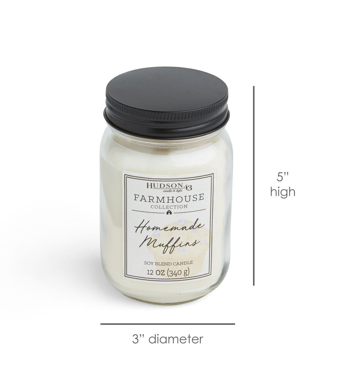 12oz Homemade Muffins Scented Mason Jar Candle by Hudson 43