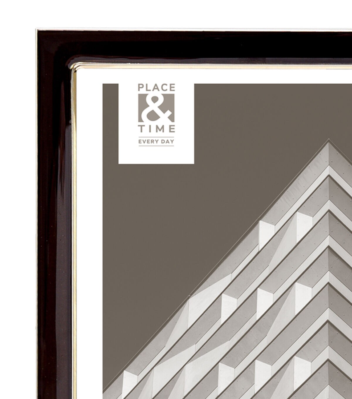 5" x 7" Black & Gold Enamel Tabletop Picture Frame by Place & Time