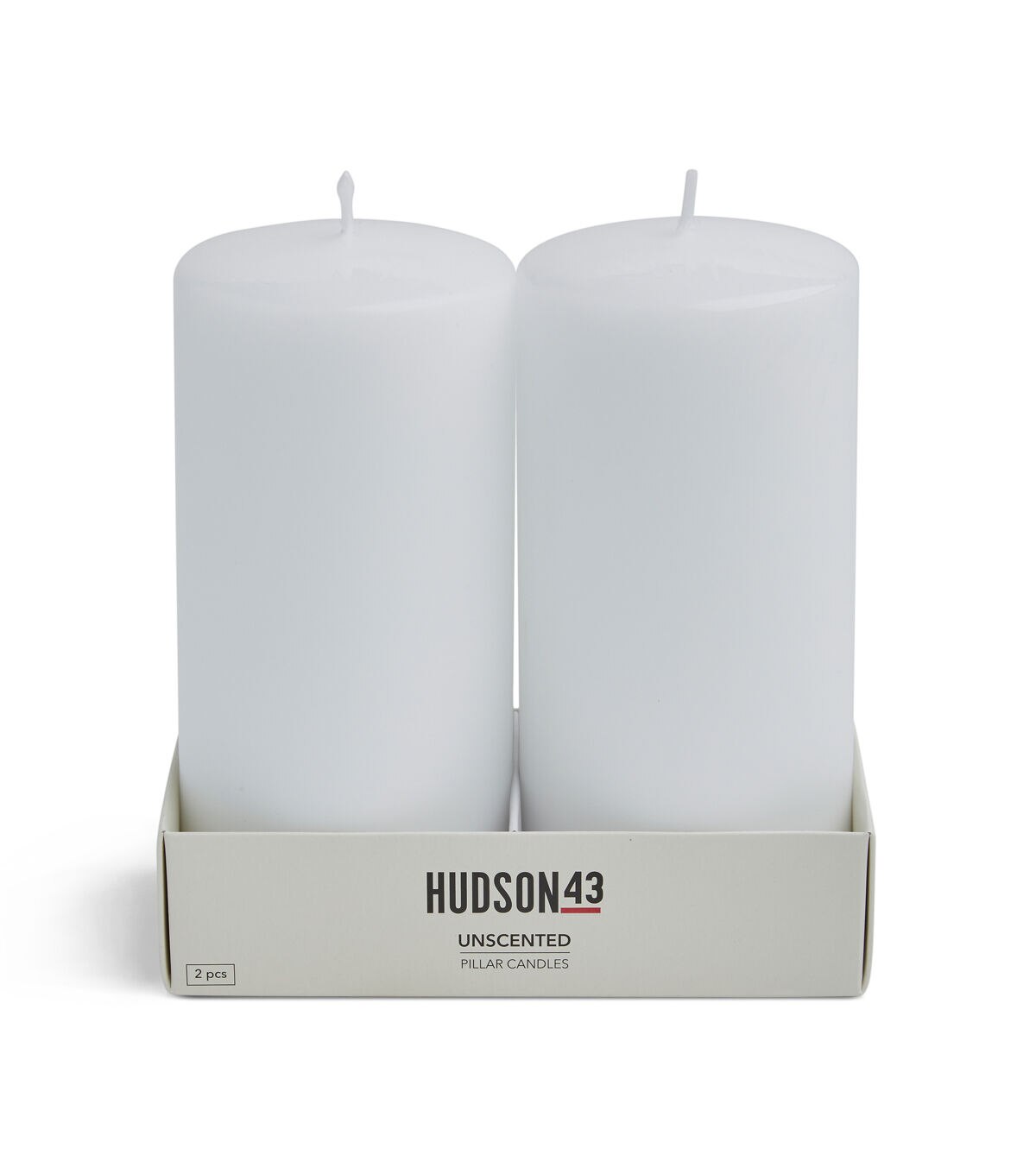 3" x 6" White Unscented Pillar Candles 2pk by Hudson 43