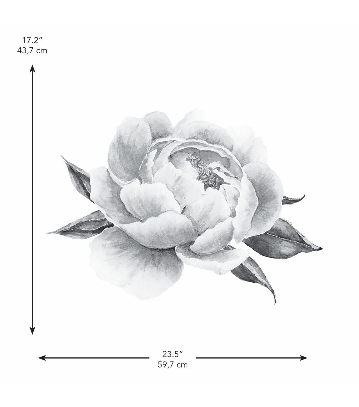 RoomMates Black Peonies Peel And Stick Decals - Black