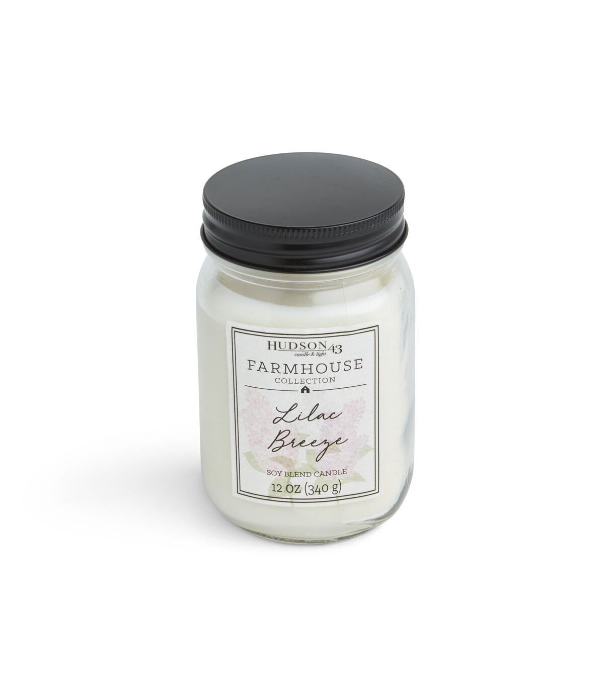 12oz Lilac Breeze Scented Mason Jar Candle by Hudson 43