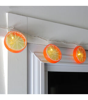 Northlight 10 Battery Operated Orange Slice LED String Lights - 4.5 ft