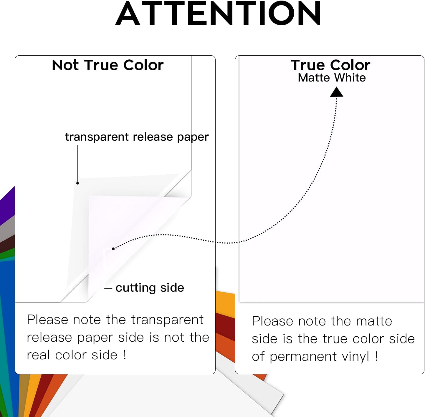 HTVRONT 70 Pack Vinyl for Cricut Machine, 57 Sheets 12" X 12" Permanent Adhesive Vinyl Sheets & 2 Cutting Mat & 10 Transfer Paper for Vinyl