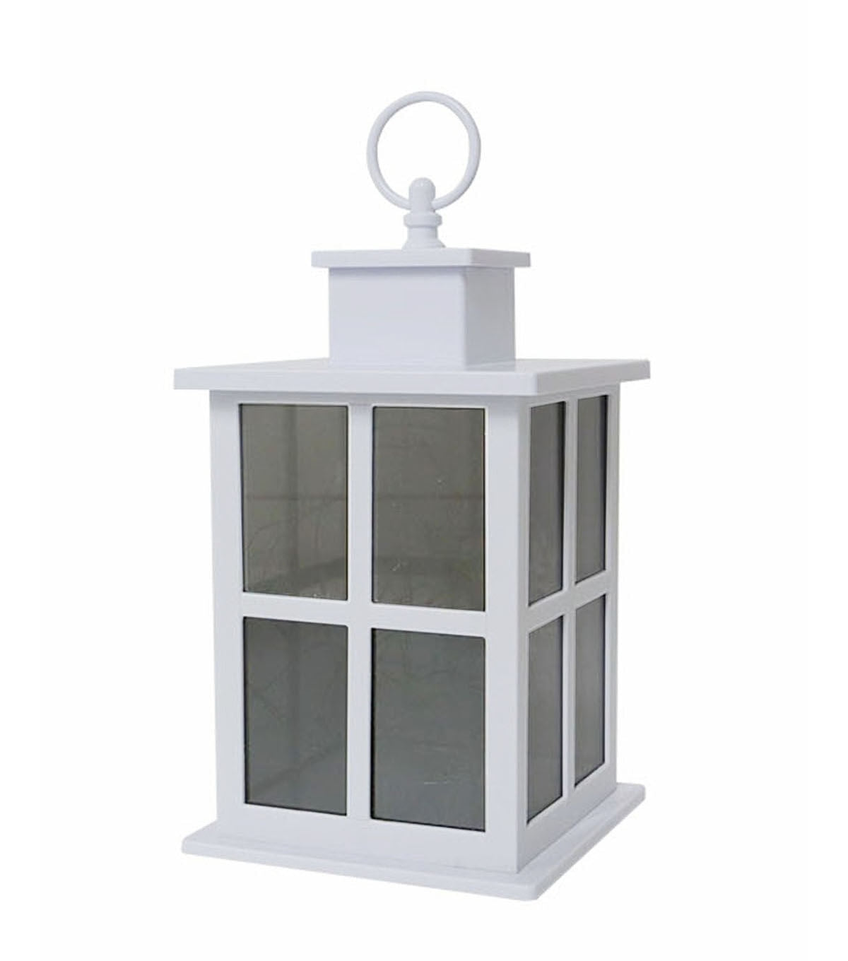 10" White LED Rustic Lantern by Place & Time