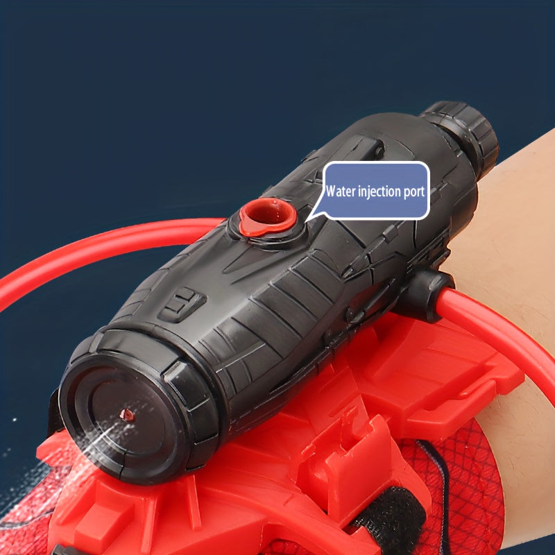 Ensemble de pistolets à eau de super-héros - Gants rouges et pistolet à eau, idéal pour la piscine, la plage et les combats d'eau en plein air, jouet aquatique amusant | Design amusant | Plastique durable