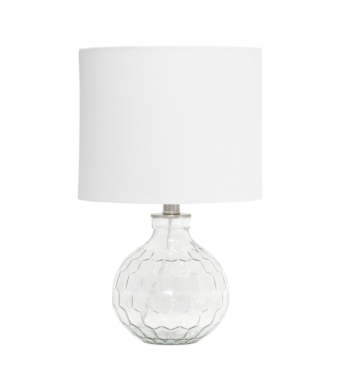 All The Rages 17.75" Clear Honeycomb Glass Table Lamp With White Shade