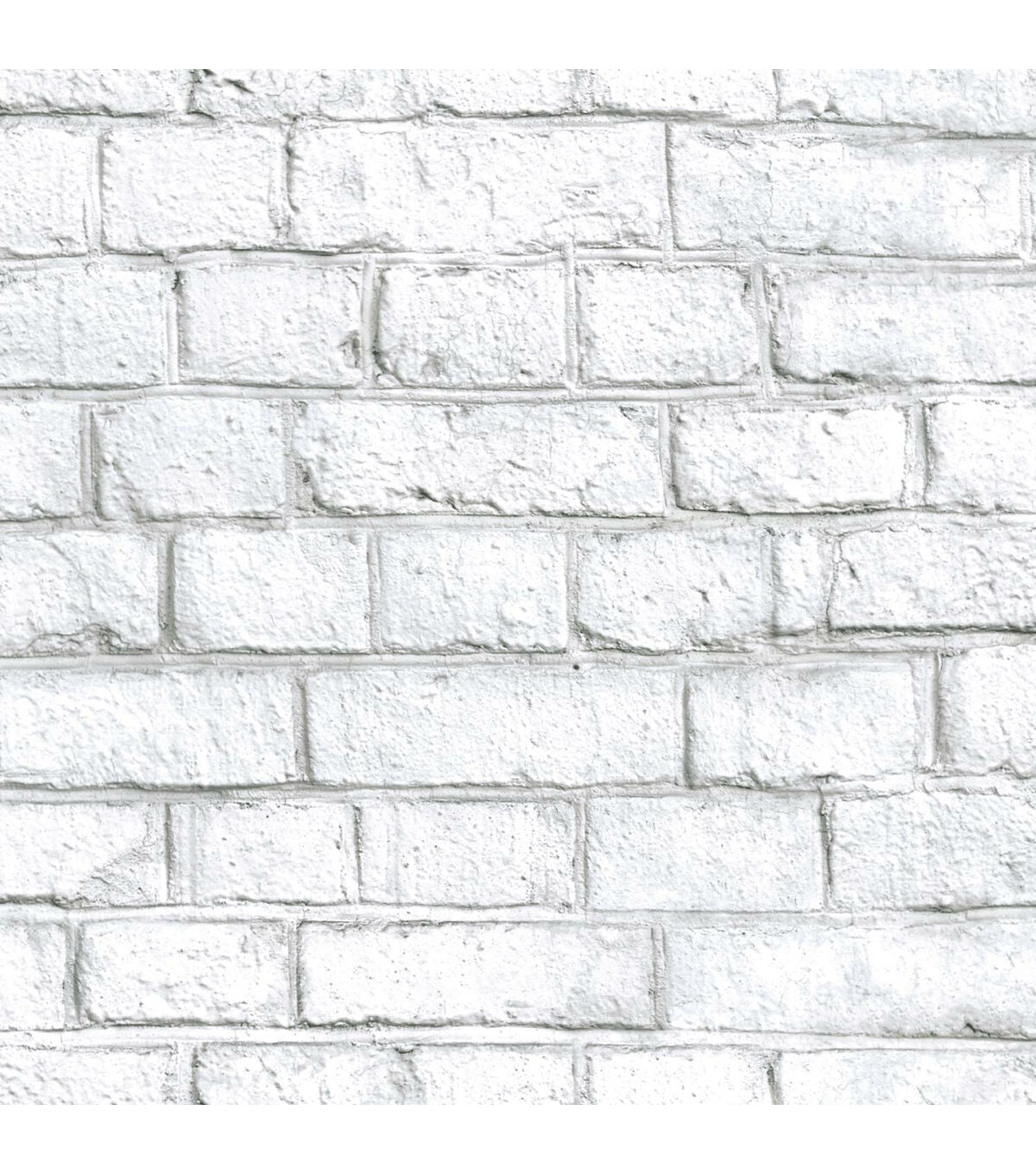 RoomMates White Brick Peelable Wallpaper White