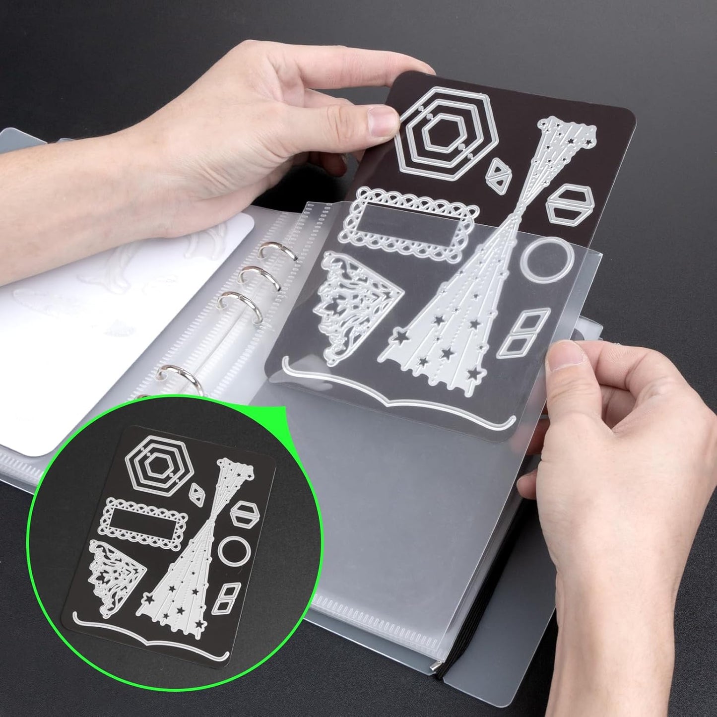 UNIMEIX 12 Pcs Magnetic Sheets for Die Storage with 1 Binder Cover, Stamp and Die Storage Pockets Die Cut Storage for Card Making Supplies(0.8 mm Thickness, Purple)