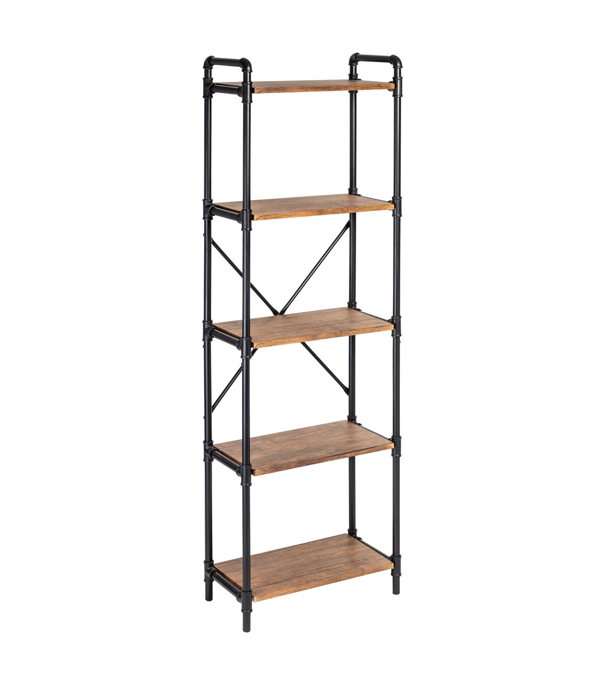 Honey Can Do 5 Tier Industrial Bookshelf Black