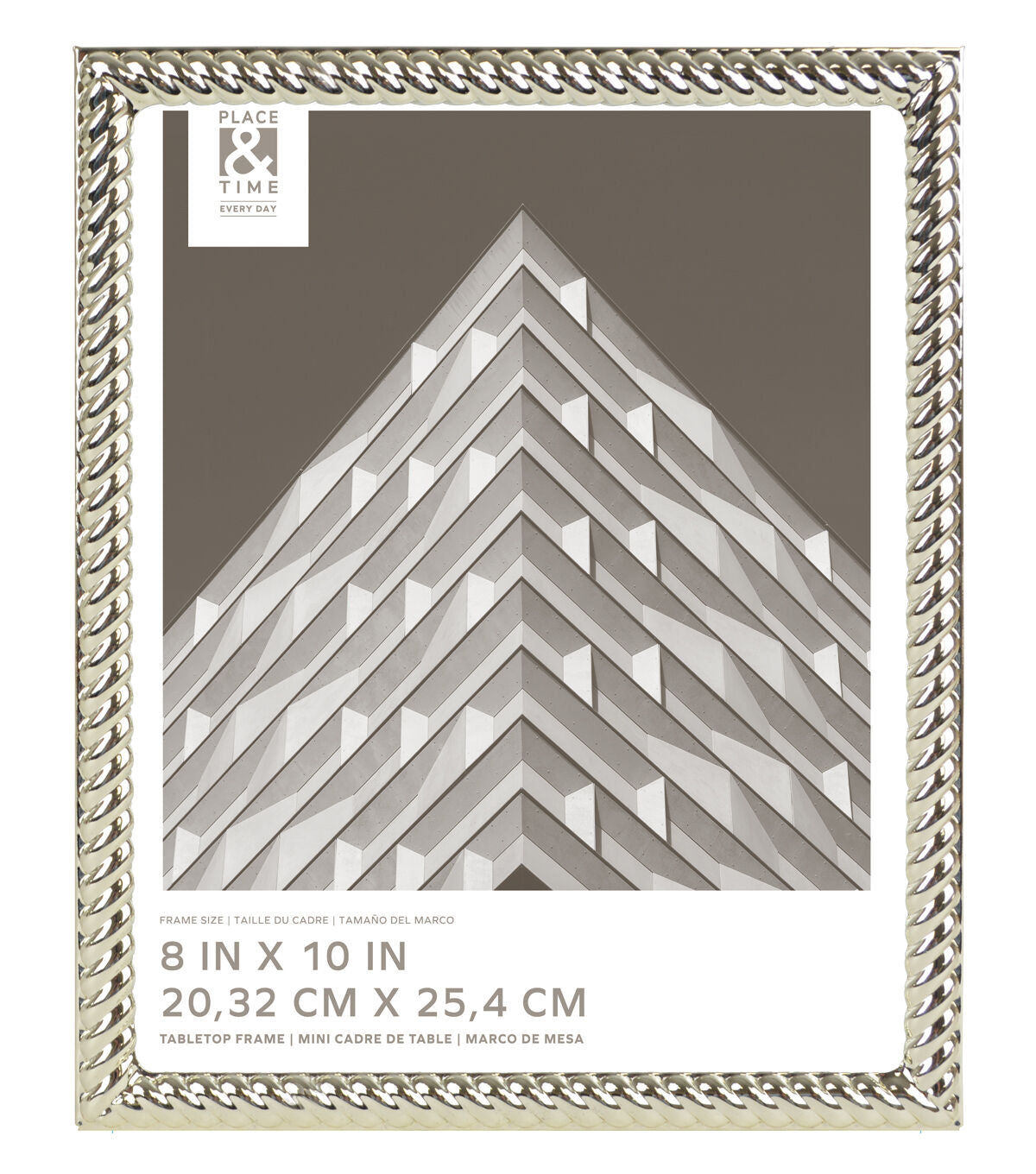 8" x 10" Silver Rope Tabletop Picture Frame by Place & Time