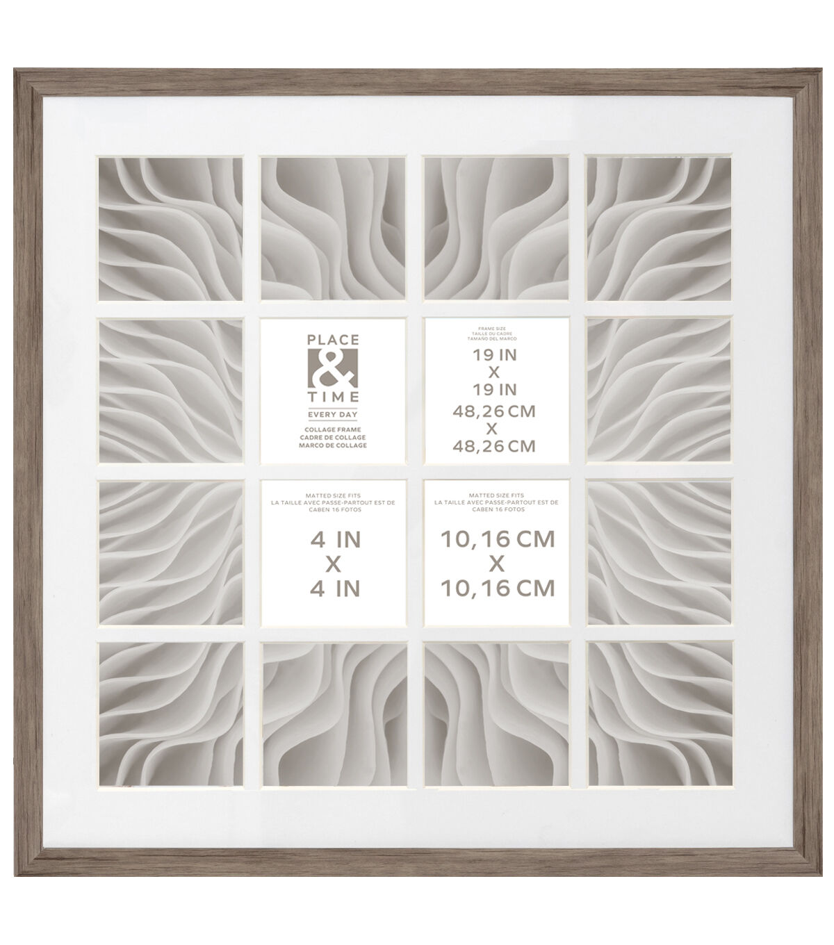19" x 19" Natural 16 Photo Collage Frame by Place & Time
