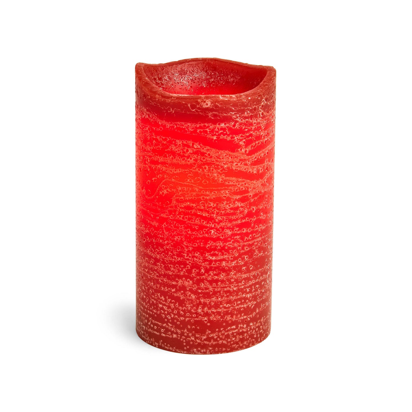 Flameless Pomegranate Scented LED Rustic Pillar Candle 3''x6'' Currant