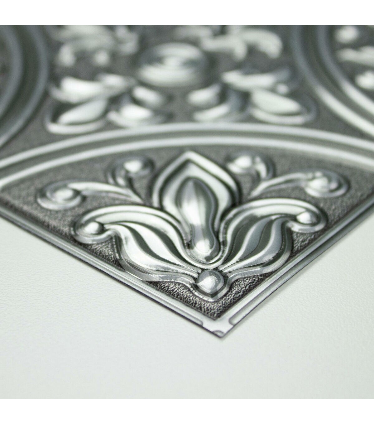 Silver Tin Peel & Stick Tile Backsplash