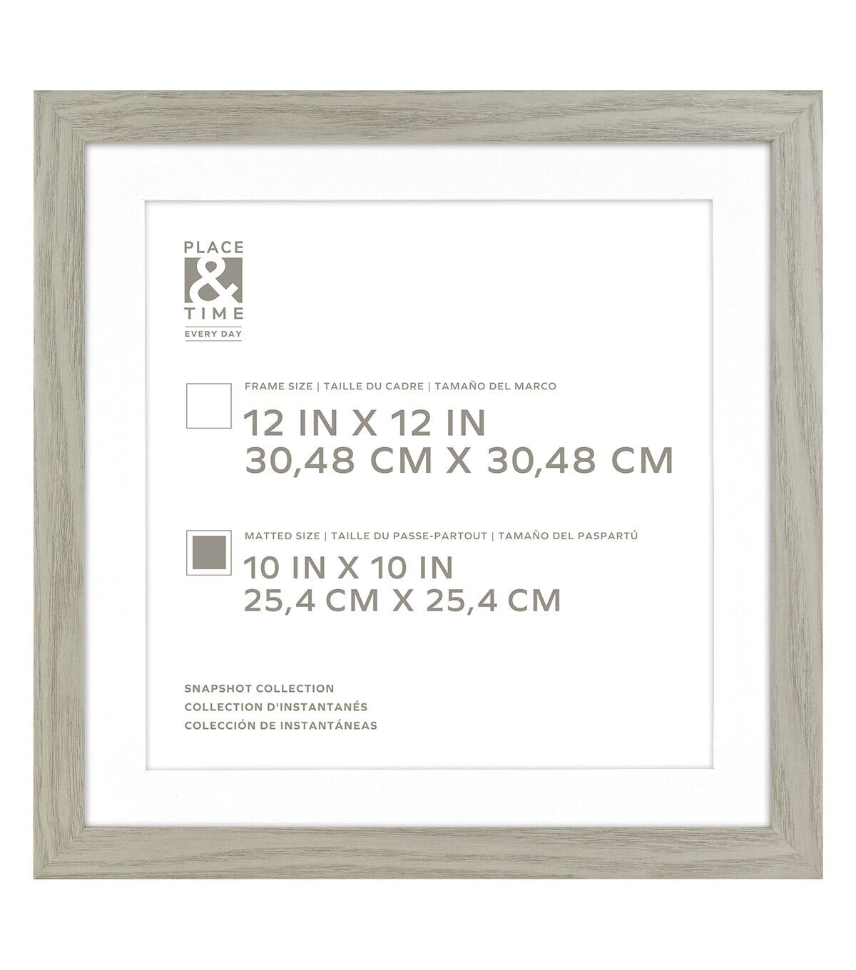 12" x 12" Matted to 10" x 10" Snapshot Gallery Frame by Place & Time