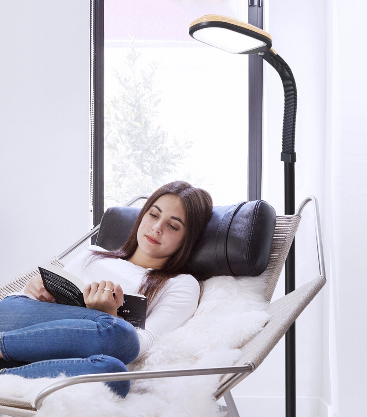 Brightech Litespan LED Floor Lamp - Wood