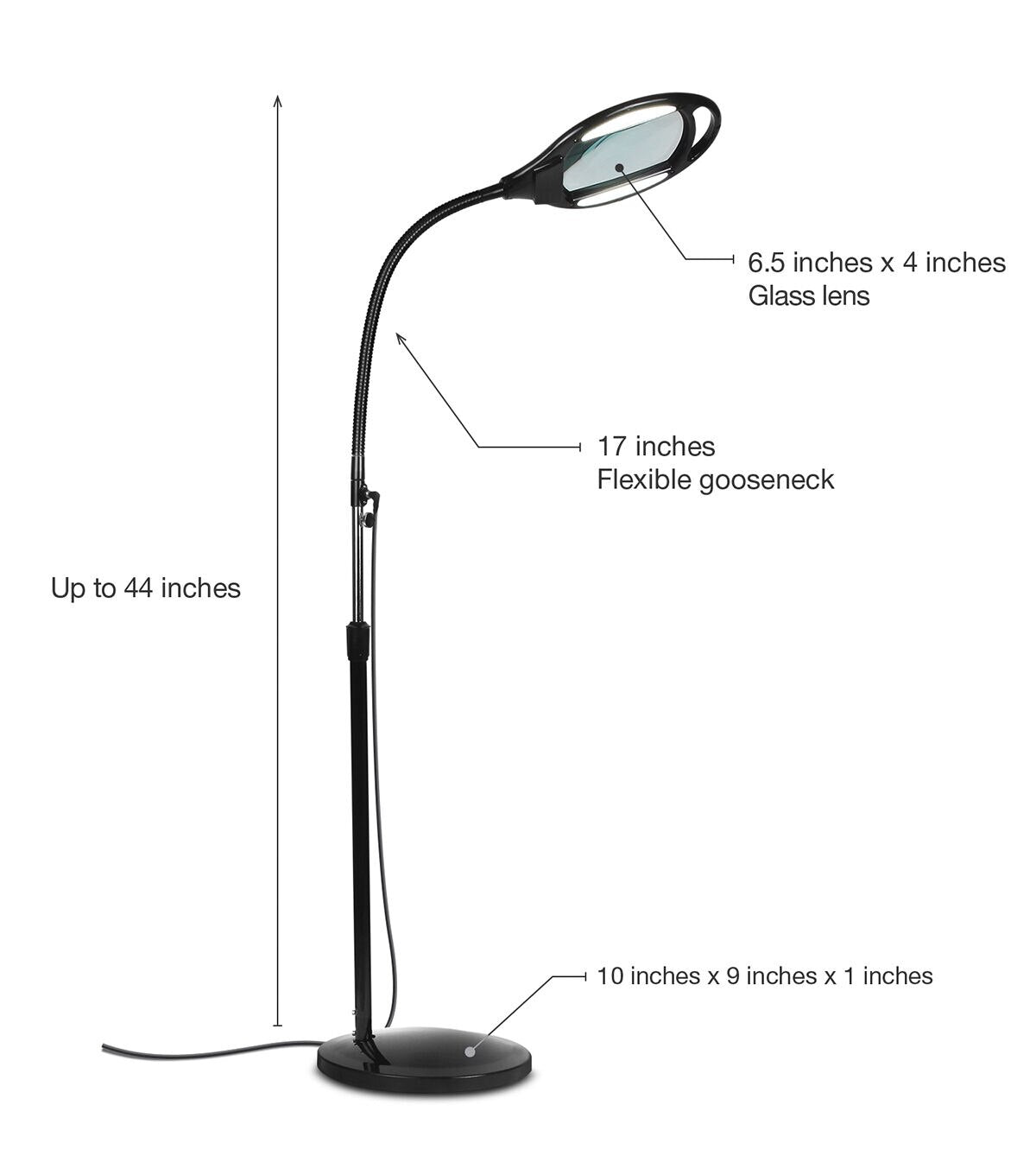 Brightech LightView LED Floor Magnifier with 5 Diopter - Black