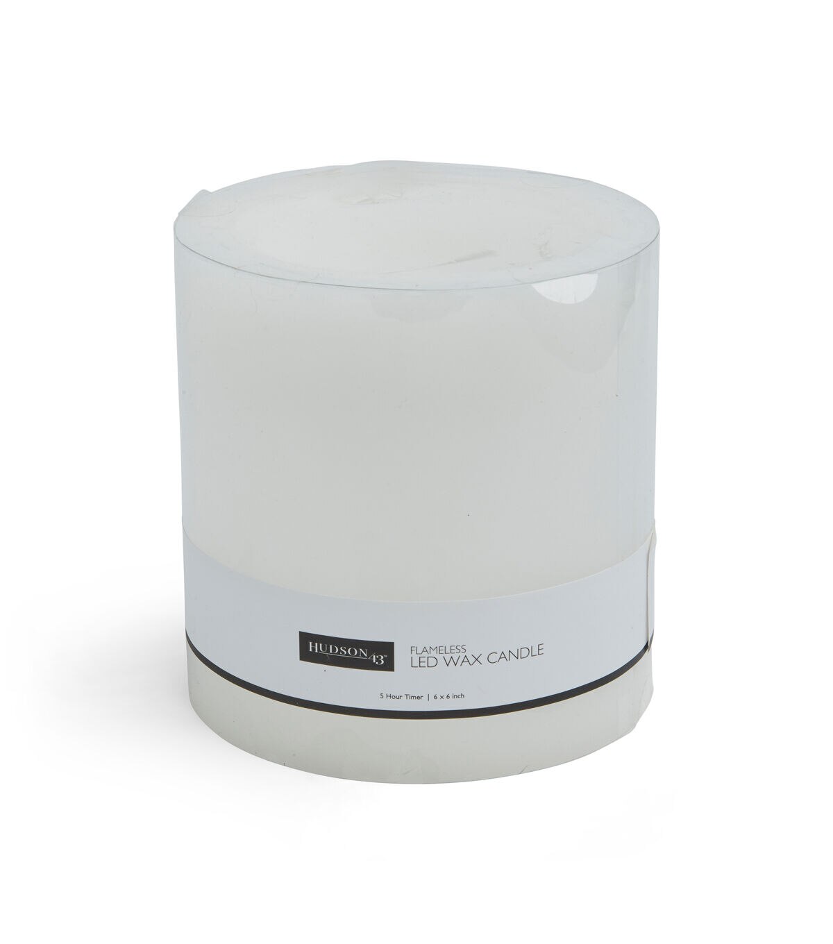 6" x 6" LEDWhite Smooth Wax Pillar Candle by Hudson 43