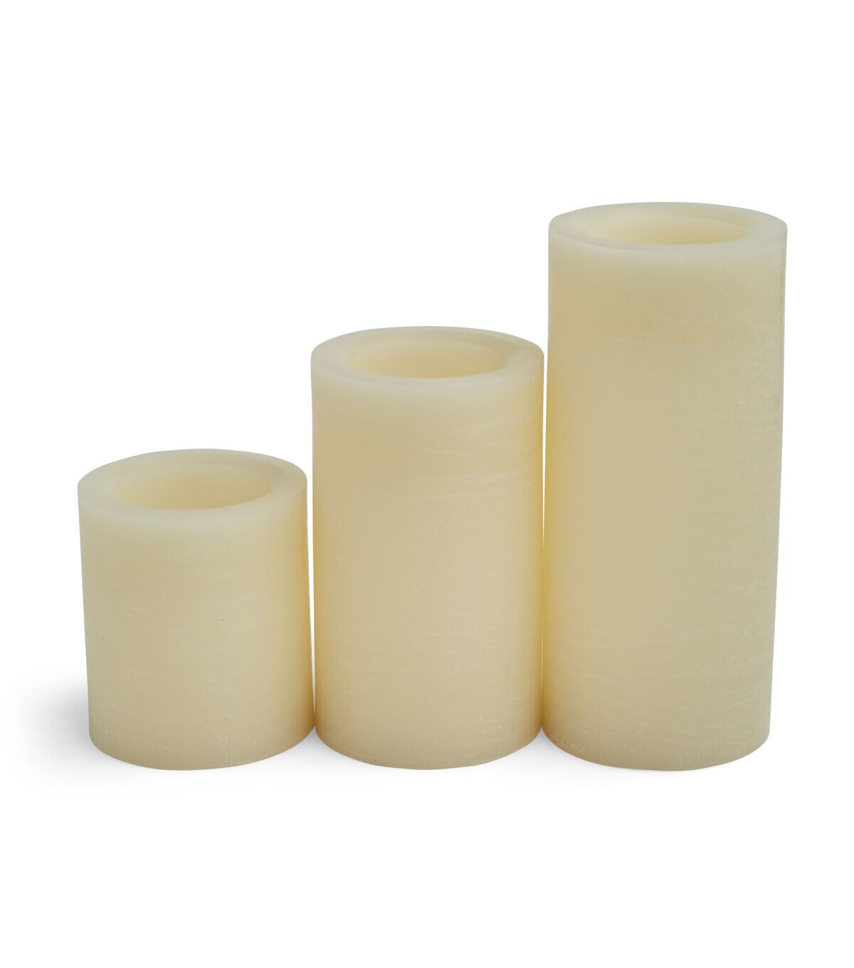 Flameless LED Wax Trio Pillar Candles with Timer Cream