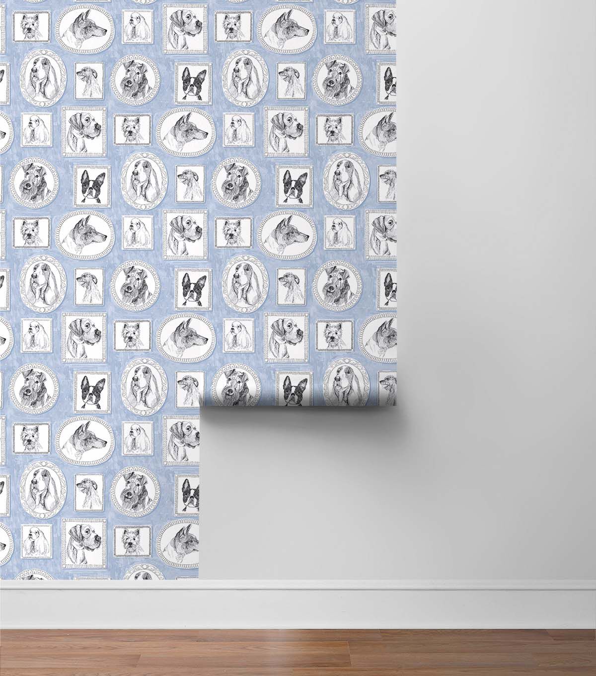 Surface Style 20.5' x 18' Celestial Pup Portraits Peel & Stick Wallpaper