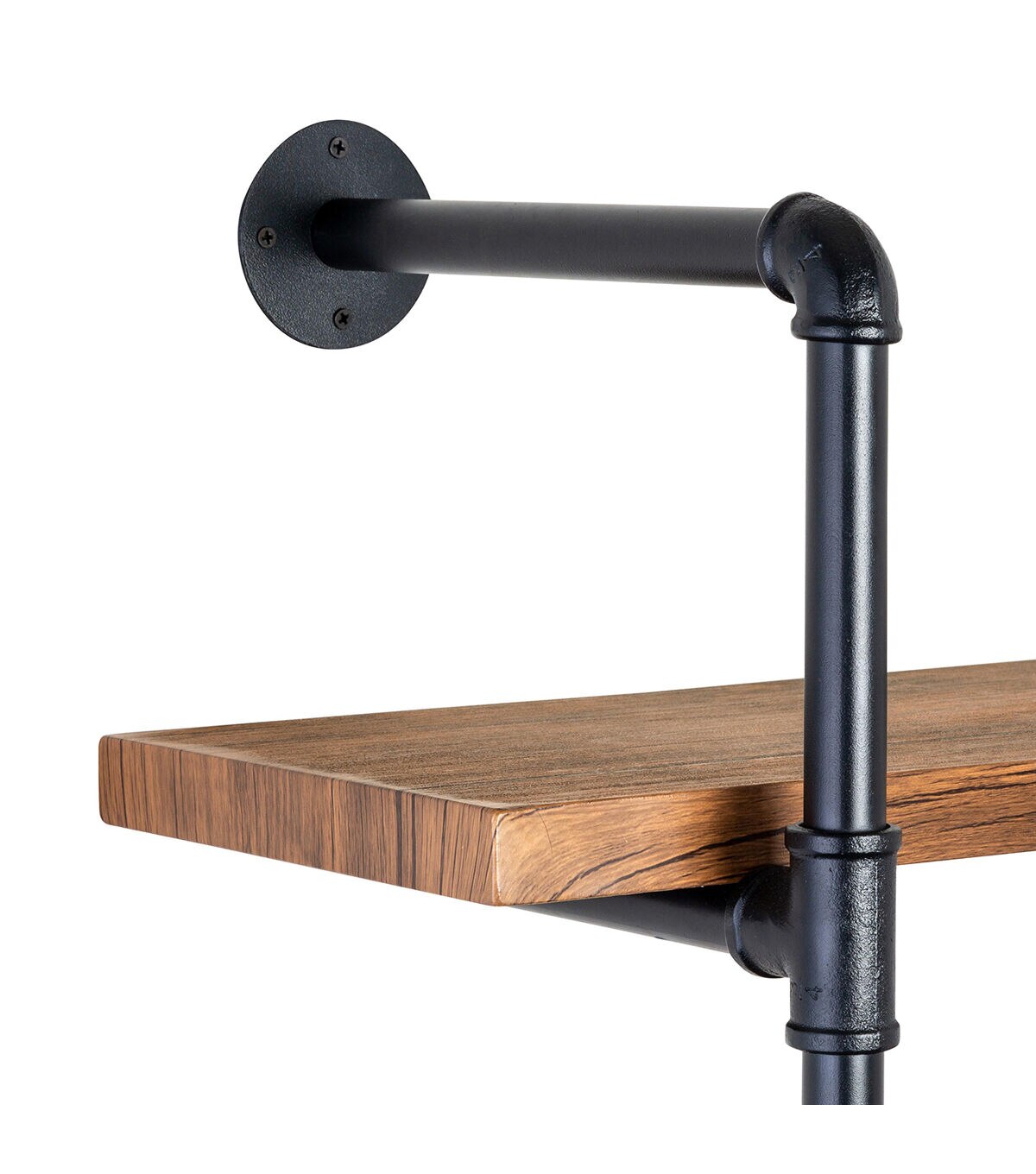 Honey Can Do 2 Tier Black Industrial Wall Shelf