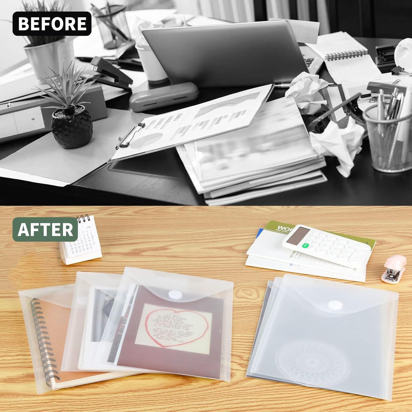 24 Pack Large Clear Die & Stamp Storage Bag Transparent Plastic Folders for Cutting Dies Stencil Embossing Crafts for DIY Scrapbooking Paper Card Craft Organizer Holder