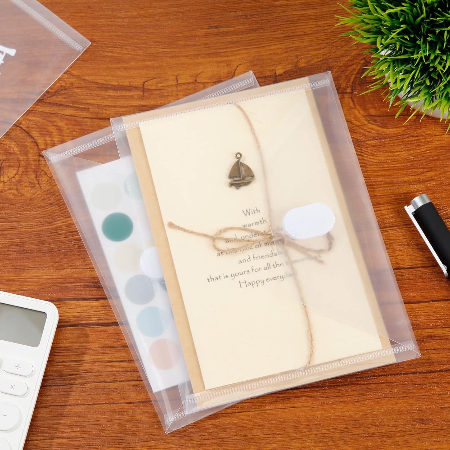 24 Pack Large Clear Die & Stamp Storage Bag Transparent Plastic Folders for Cutting Dies Stencil Embossing Crafts for DIY Scrapbooking Paper Card Craft Organizer Holder