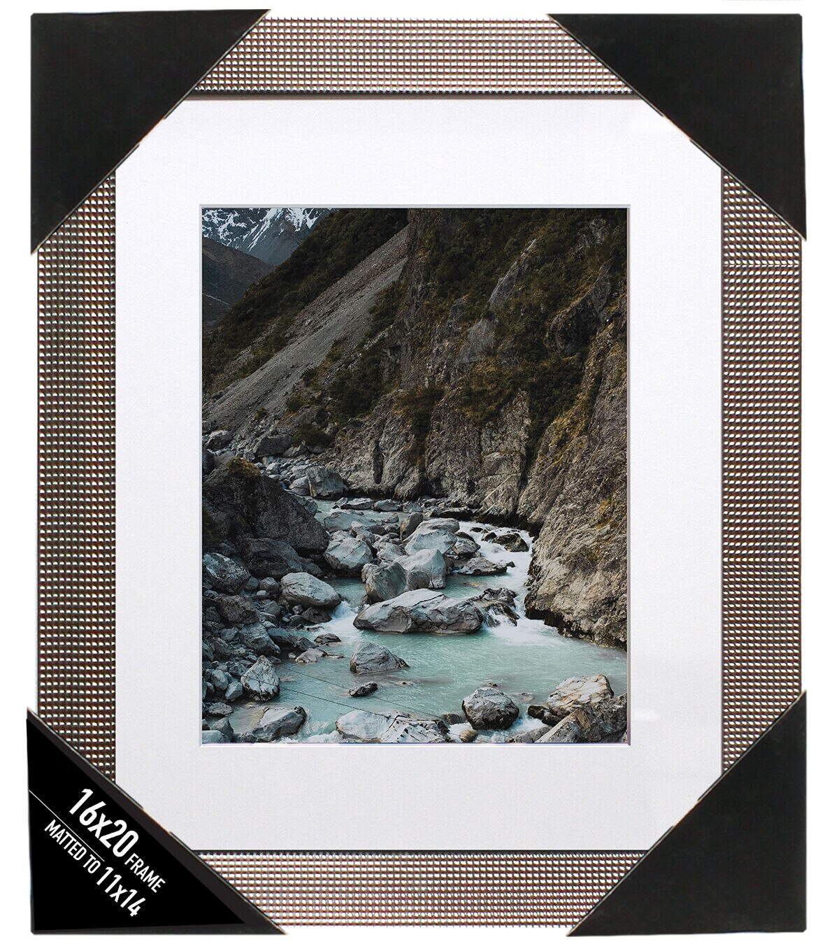 BP 16"x20" Matted to 11"x14" Silver Bump Wall Frame