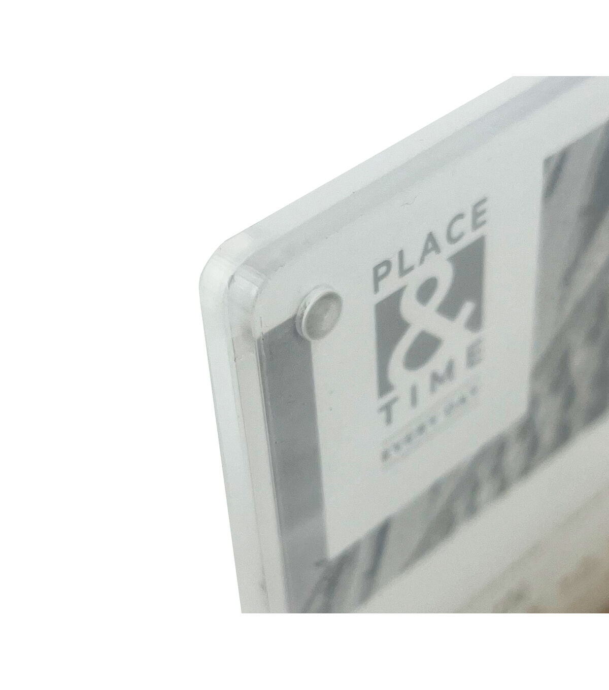 6" x 4" Acrylic Tabletop Picture Frame With Wood Base by Place & Time