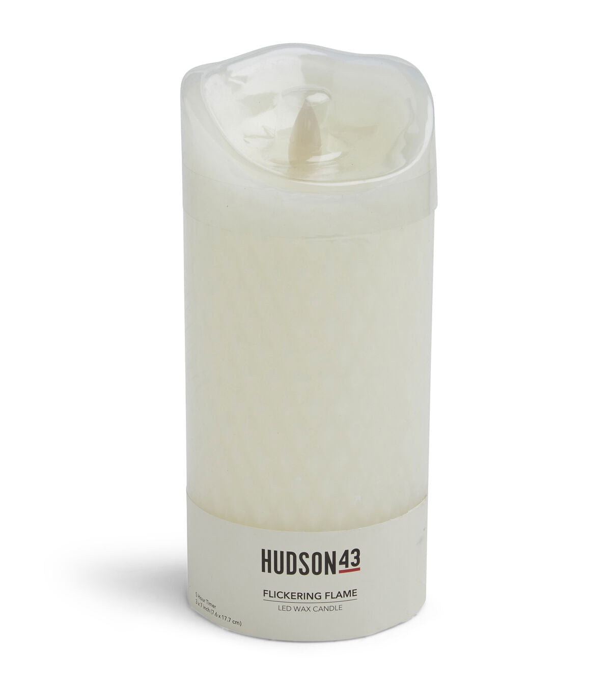 3" x 7" White Flickering Flame LED Wax Candle by Hudson 43