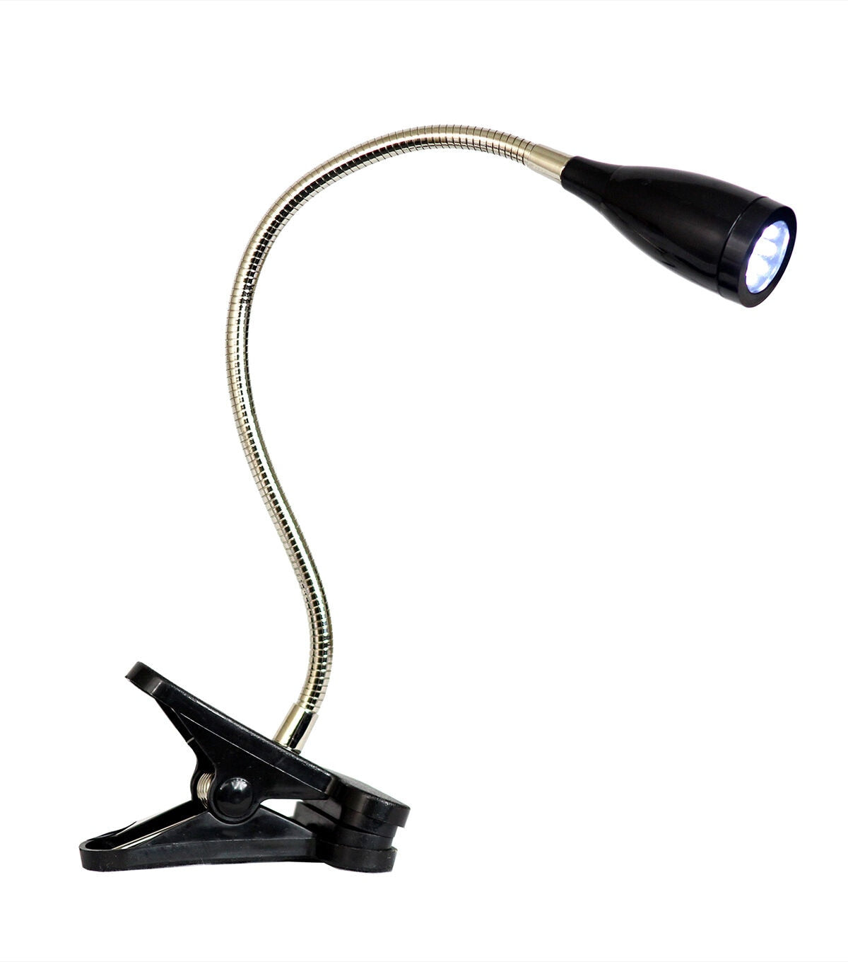 All The Rages Black Flexible Gooseneck LED Clip Light Desk Lamp