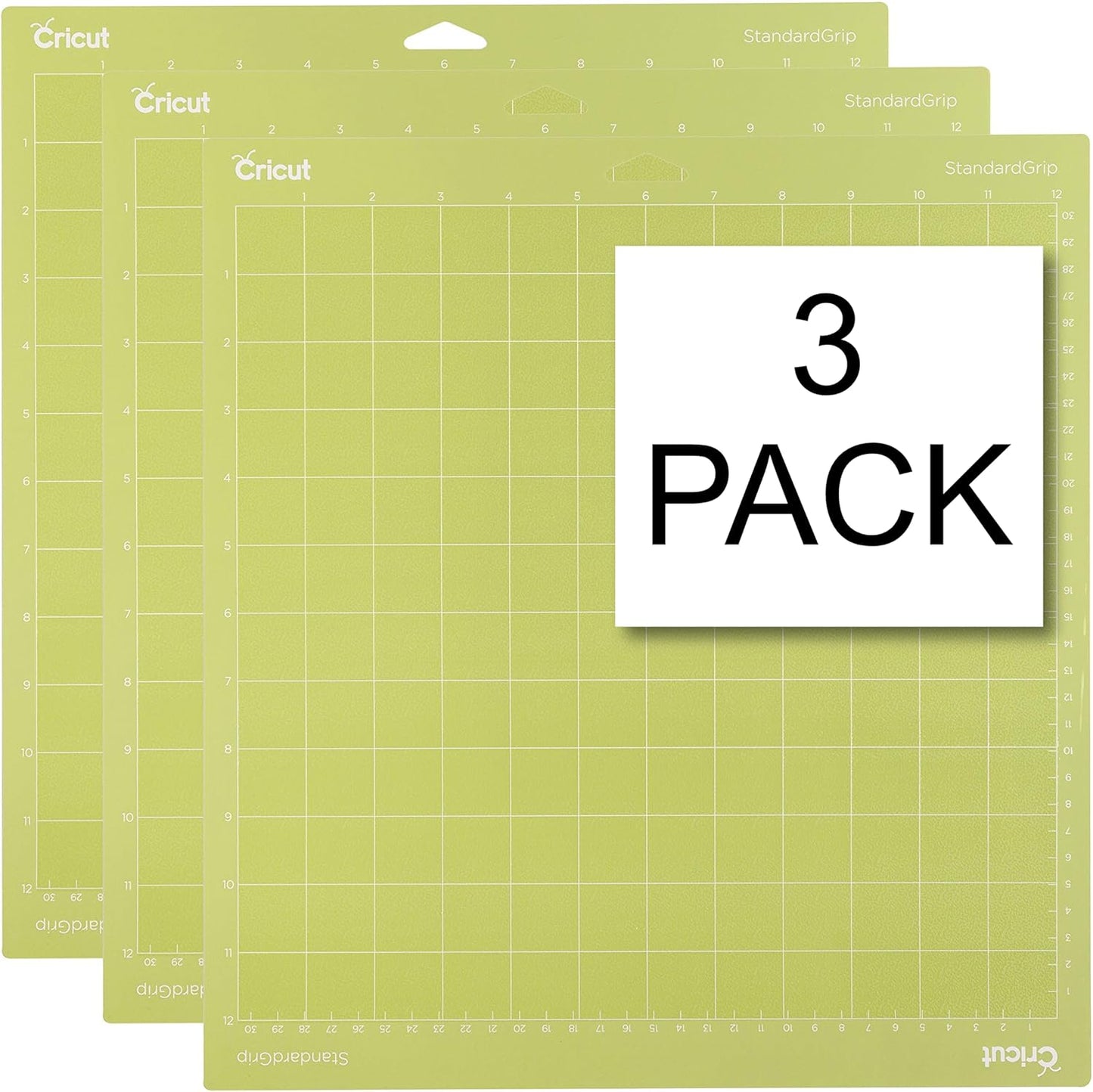 Cricut StandardGrip Adhesive Cutting Mat 12"x12" - For Cricut Explore Air 2/Cricut Maker - 3 Pack, Green (2004702)