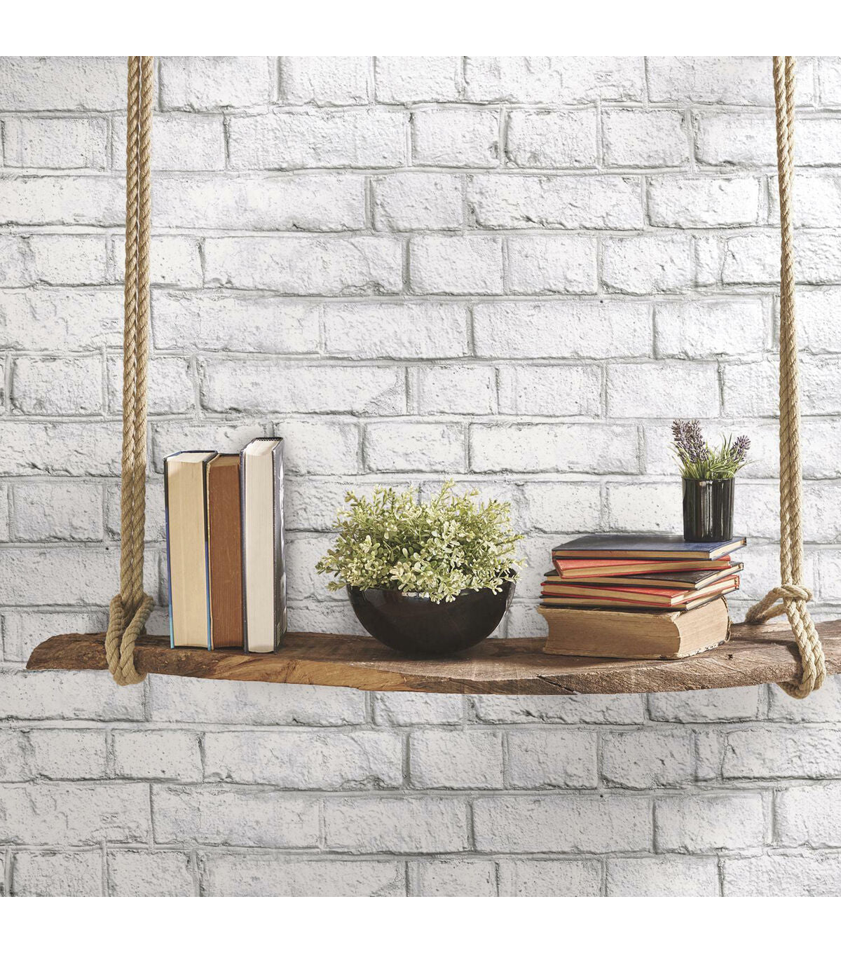 RoomMates White Brick Peelable Wallpaper White