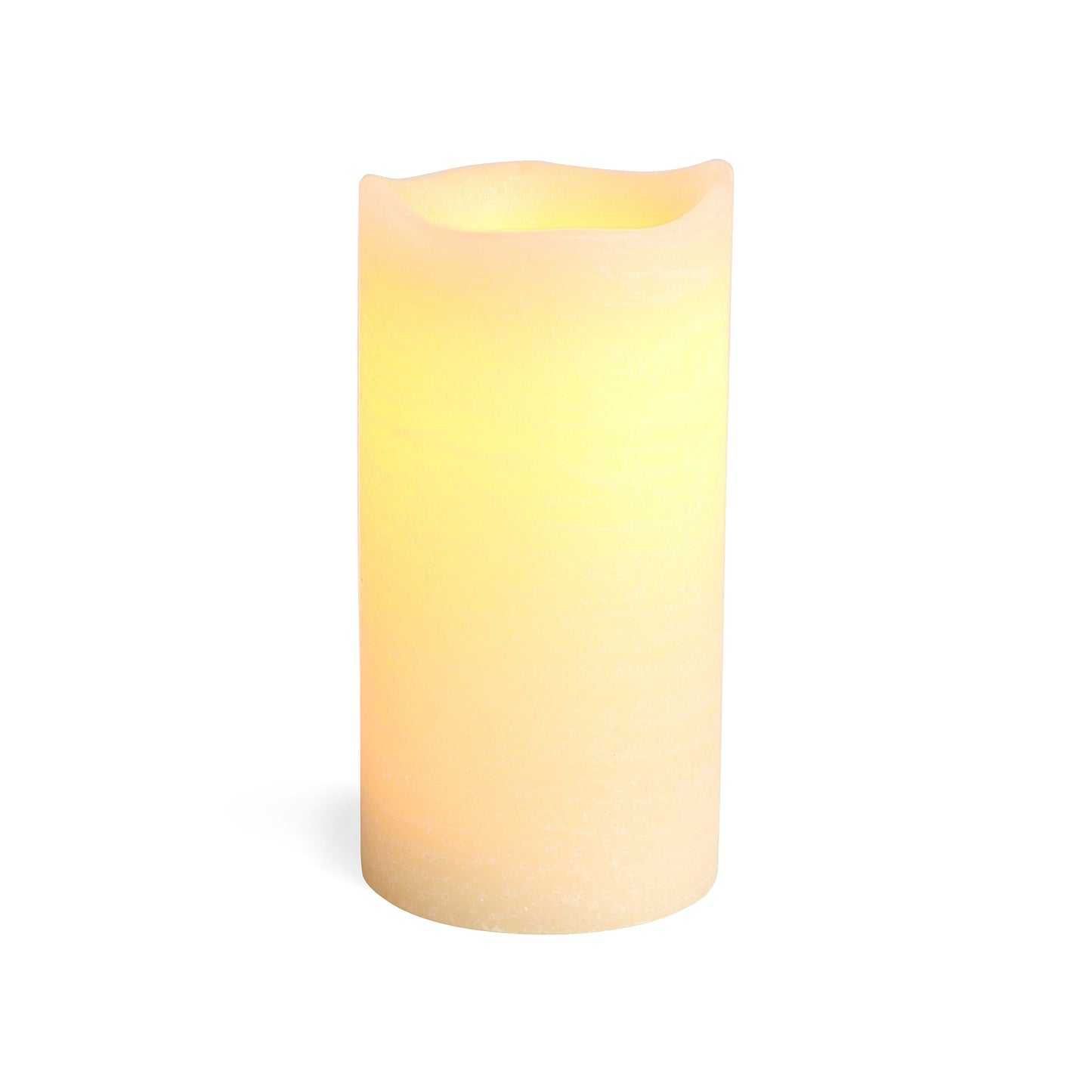 Flameless Vanilla Scented LED Rustic Pillar Candle 3''x6'' Cream