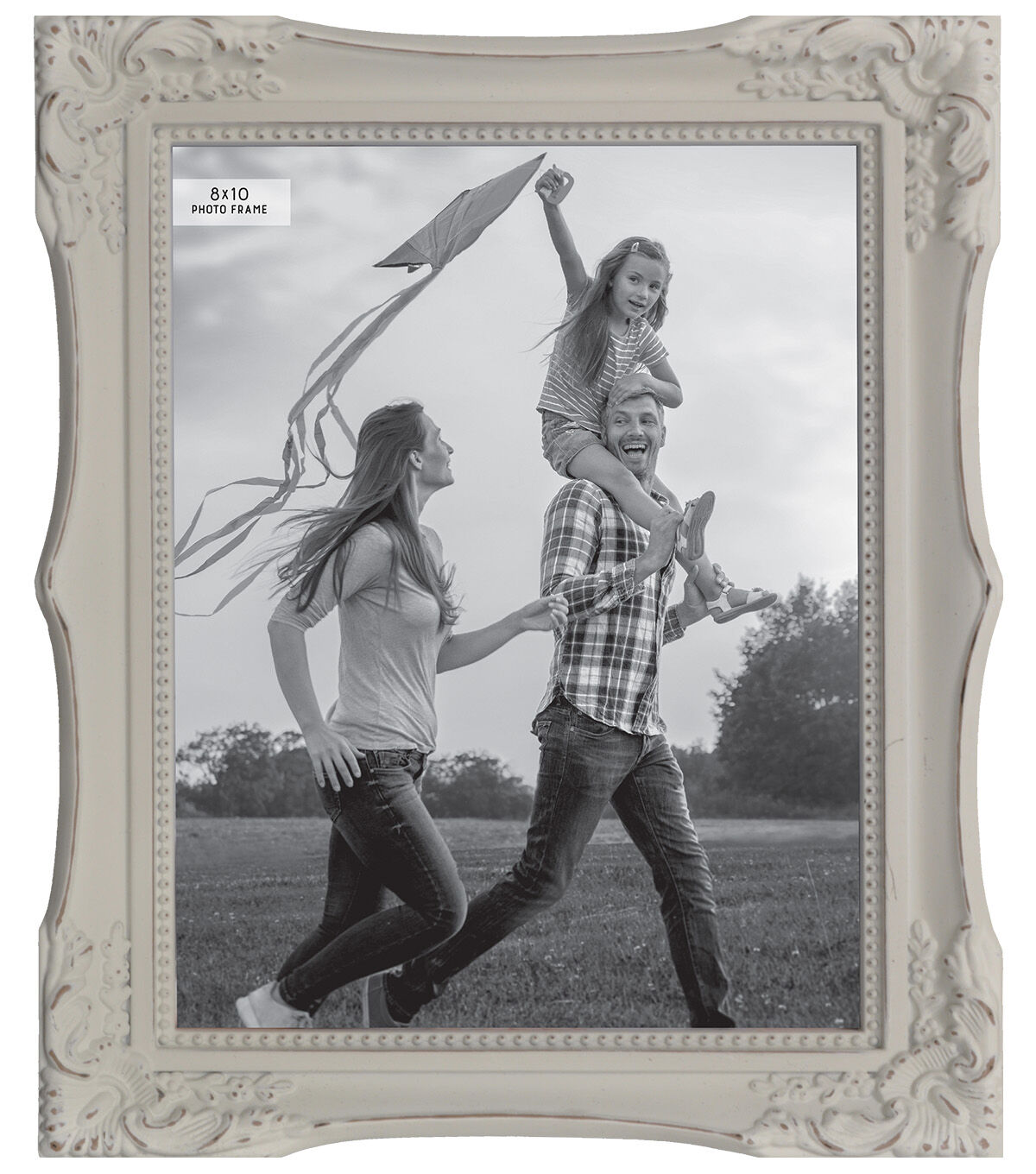 8" x 10" White Picture Frame With Embellished Corners