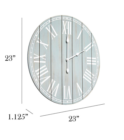 All The Rages Wood Plank 23" Large Rustic Coastal Wall Clock
