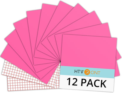 HTVRONT 70 Pack Vinyl for Cricut Machine, 57 Sheets 12" X 12" Permanent Adhesive Vinyl Sheets & 2 Cutting Mat & 10 Transfer Paper for Vinyl