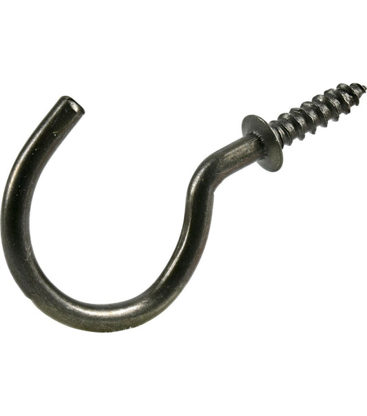 Ook 1" Antique Brass Cup Hooks 3pk