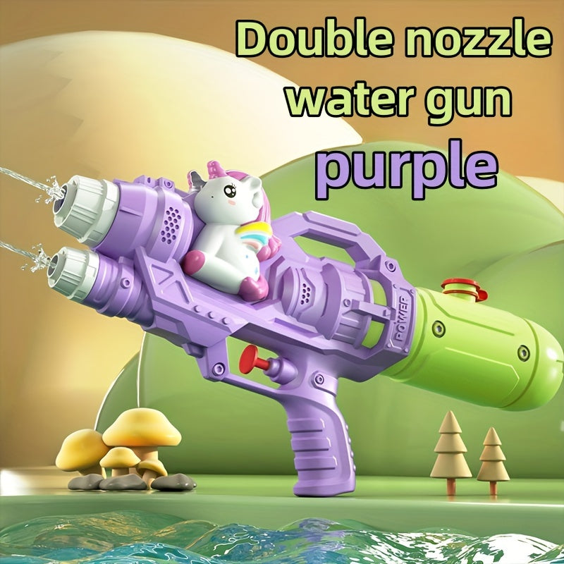 Pistolet à eau à double buse - Jouet de piscine et jeux d'eau - Cadeau pour enfants