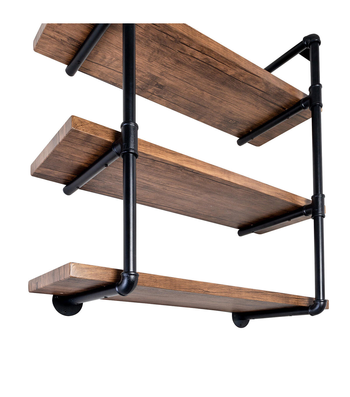 Honey Can Do 3 Tier Black Industrial Wall Shelf